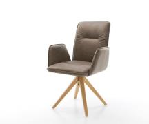 Esszimmerstuhl Vinja-Flex Mikrofaser Taupe Vintage Holzgestell kantig ...