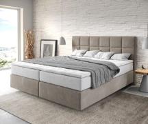 Boxspringbett Dream-Fine 180x200 cm Mikrofaser Beige mit TFK Matratze ...