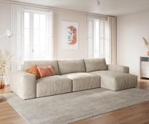 Ecksofa Lanzo XL 380x180 cm Cord Beige Recamiere variabel