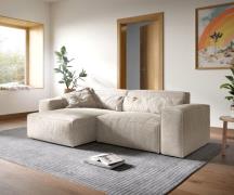 Ecksofa Sirpio XL 270x170 cm Cord Beige Recamiere variabel