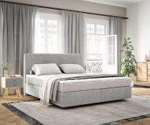 Boxspringbett Dream-Well 180x200 cm Cord Silbergrau mit Taschenfederke...