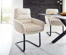 Freischwinger Abelia-Flex mit Armlehnen Cord Beige Freischwinger flach...