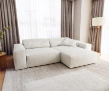 Ecksofa Sirpio XL 270x170 cm Bouclé Creme-Weiß Recamiere variabel mit ...