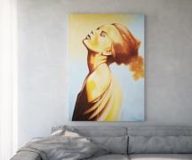 Gemälde Young Woman 170x120 cm Mehrfarbig Acryl auf Leinwand