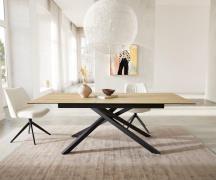 Esstisch Edge 180-220x100 Keramik Laminam® Sabbia Eichefarbig Kreuzges...