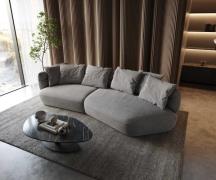 Sofa Roya 320x140 cm Mikrofaser Grau