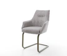 Freischwinger Alja-Flex mit Armlehnen Cord Silbergrau Freischwinger fl...