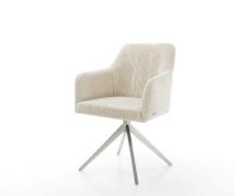 Esszimmerstuhl Greg-Flex Cord Beige Kreuzgestell breit Edelstahl Tasch...