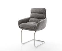 Freischwinger Abelia-Flex mit Armlehnen Bouclé Grau Freischwinger rund...