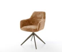 Drehstuhl Pejo-Flex Chenille Rost Kreuzgestell breit Effektfinish Tita...
