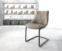 Freischwinger Elda-Flex Mikrofaser Taupe Vintage Freischwinger rund Sc...