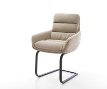 Freischwinger Abelia-Flex mit Armlehnen Materialmix Schlamm Freischwin...