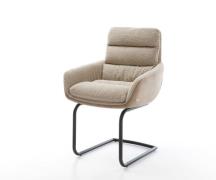 Freischwinger Abelia-Flex mit Armlehnen Materialmix Schlamm Freischwin...