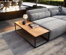 Couchtisch Tatius 120x50 Akazie Natur Gestell schwarz passend zu Sofa ...