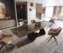 Esstisch Edge 200-300x100 Keramik Laminam® Emperador Extra Lucidato Du...