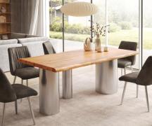 Esstisch Edge 200x100 XL Akazie Natur Troa Edelstahl gebürstet Live-Ed...