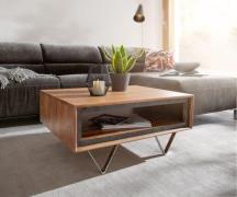 Couchtisch Stonegrace 80x60 cm Akazie Natur 1 Fach Steinfurnier