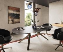 Esstisch Edge Oval 220x120 Keramik Laminam® Nero Greco Anthrazit Zenth...