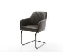 Freischwinger Greg-Flex Mikrofaser Anthrazit Vintage Freischwinger fla...