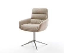 Drehstuhl Abelia-Flex mit Armlehnen Materialmix Schlamm Fußkreuz Edels...