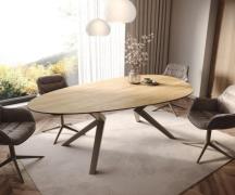 Esstisch Edge Oval 220x120 Keramik Laminam® Sabbia Eichefarbig Zenthar...