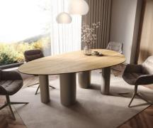 Esstisch Edge Oval 220x120 Keramik Laminam® Sabbia Eichefarbig Pilier ...