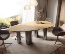 Esstisch Edge Oval 220x120 Keramik Laminam® Sabbia Eichefarbig Pilier ...