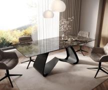Esstisch Edge 180-220x100 Keramik Laminam® Emperador Extra Lucidato Du...