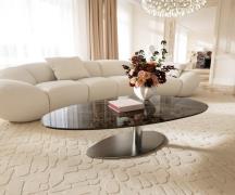 Couchtisch Edge Oval 140x75 cm Keramik Laminam® Emperador Extra Lucida...