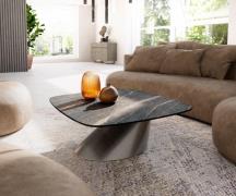 Couchtisch Edge Boot 90x90 cm Keramik Laminam® Noir Desir Braun Conis ...