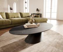 Couchtisch Edge Oval 140x80 cm Keramik Laminam® Noir Desir Braun Conis...