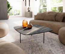 Couchtisch Edge Boot 90x90 cm Keramik Laminam® Noir Desir Braun Trive ...