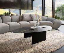 Couchtisch Edge Organisch 140x76 cm Keramik Laminam® Noir Desir Braun ...