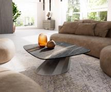 Couchtisch Edge Boot 90x90 cm Keramik Laminam® Noir Desir Braun Parabi...