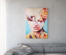 Gemälde Expression Mehrfarbig 100x140 cm Acryl auf Leinwand