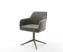 Drehstuhl Greg-Flex Bouclé Soft Schlamm Fußkreuz Effektfinish Titan 36...