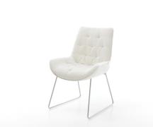 Esszimmerstuhl Taimi-Flex Bouclé Soft Beige Kufengestell Edelstahl