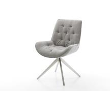 Drehstuhl Taimi-Flex Strukturstoff Soft Grau Kreuzgestell breit Edelst...