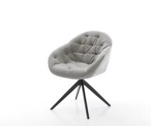 Drehstuhl Gaio-Flex Strukturstoff Soft Grau Kreuzgestell breit Schwarz...