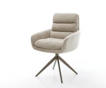 Drehstuhl Abelia-Flex mit Armlehnen Webstoff Soft Beige Kreuzgestell b...