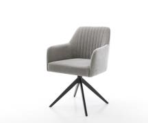 Drehstuhl Greg-Flex Strukturstoff Soft Grau Kreuzgestell breit Schwarz...