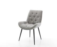 Esszimmerstuhl Taimi-Flex Strukturstoff Soft Grau 4-Fuß konisch Schwar...