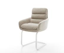 Freischwinger Abelia-Flex mit Armlehnen Webstoff Soft Beige Freischwin...