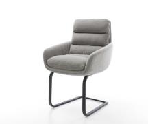 Freischwinger Abelia-Flex mit Armlehnen Strukturstoff Soft Grau Freisc...