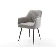 Esszimmerstuhl Greg-Flex Strukturstoff Soft Grau 4-Fuß konisch Schwarz...