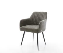 Esszimmerstuhl Greg-Flex Bouclé Soft Schlamm 4-Fuß konisch Schwarz Tas...