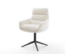 Drehstuhl Abelia-Flex mit Armlehnen Bouclé Soft Beige Fußkreuz Schwarz...