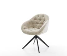 Drehstuhl Gaio-Flex Webstoff Soft Beige Kreuzgestell breit Schwarz 360...