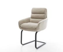 Freischwinger Abelia-Flex mit Armlehnen Webstoff Soft Beige Freischwin...