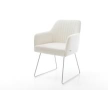 Esszimmerstuhl Greg-Flex Bouclé Soft Beige Kufengestell Edelstahl Tasc...